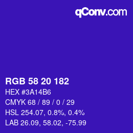 Farbcode: RGB 58 20 182 | qconv.com