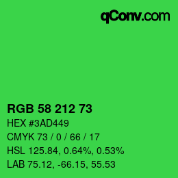 Código de color: RGB 58 212 73 | qconv.com