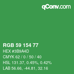 Código de color: RGB 59 154 77 | qconv.com