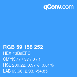 カラーコード: RGB 59 158 252 | qconv.com