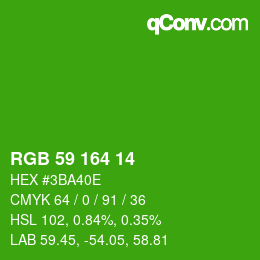 Código de color: RGB 59 164 14 | qconv.com