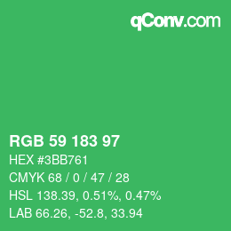 Color code: RGB 59 183 97 | qconv.com