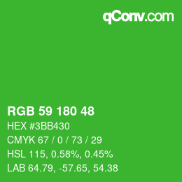 Farbcode: RGB 59 180 48 | qconv.com