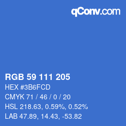 カラーコード: RGB 59 111 205 | qconv.com