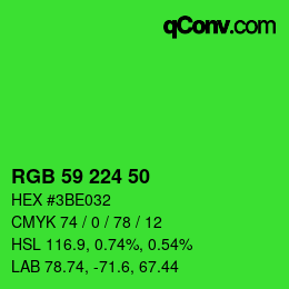 Code couleur: RGB 59 224 50 | qconv.com