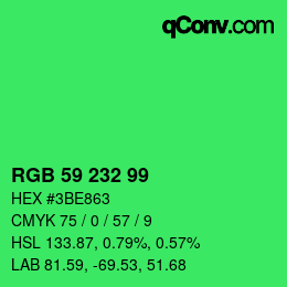 Color code: RGB 59 232 99 | qconv.com