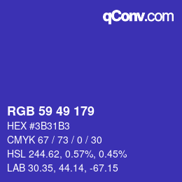 Código de color: RGB 59 49 179 | qconv.com