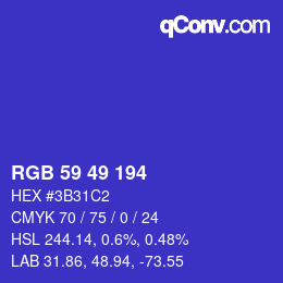 Código de color: RGB 59 49 194 | qconv.com