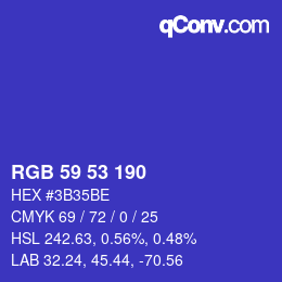 Código de color: RGB 59 53 190 | qconv.com