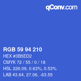 Color code: RGB 59 94 210 | qconv.com