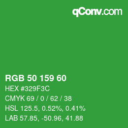 Código de color: RGB 50 159 60 | qconv.com