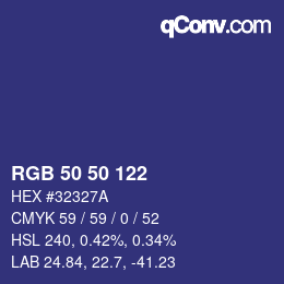 Código de color: RGB 50 50 122 | qconv.com