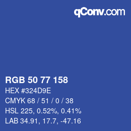 Código de color: RGB 50 77 158 | qconv.com