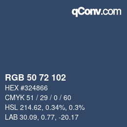 Código de color: RGB 50 72 102 | qconv.com