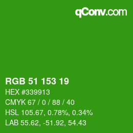 Color code: RGB 51 153 19 | qconv.com