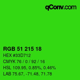 Color code: RGB 51 215 18 | qconv.com