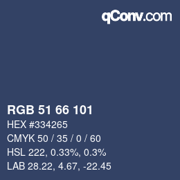 カラーコード: RGB 51 66 101 | qconv.com