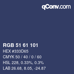 カラーコード: RGB 51 61 101 | qconv.com