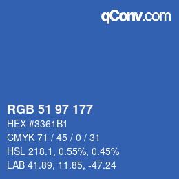 Code couleur: RGB 51 97 177 | qconv.com