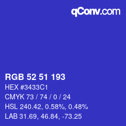 Farbcode: RGB 52 51 193 | qconv.com