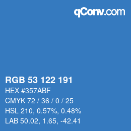 Color code: RGB 53 122 191 | qconv.com