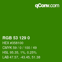 カラーコード: RGB 53 129 0 | qconv.com