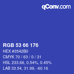 Código de color: RGB 53 66 176 | qconv.com