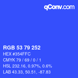 カラーコード: RGB 53 79 252 | qconv.com