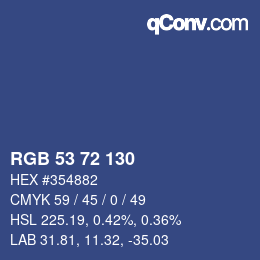 Color code: RGB 53 72 130 | qconv.com