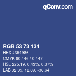 Código de color: RGB 53 73 134 | qconv.com