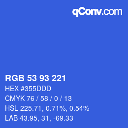 カラーコード: RGB 53 93 221 | qconv.com