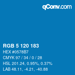 Código de color: RGB 5 120 183 | qconv.com