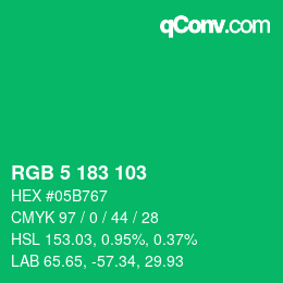 Code couleur: RGB 5 183 103 | qconv.com