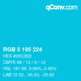 Código de color: RGB 5 195 224 | qconv.com