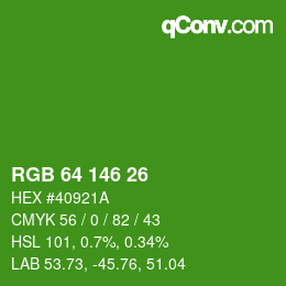 Código de color: RGB 64 146 26 | qconv.com