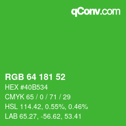 Color code: RGB 64 181 52 | qconv.com