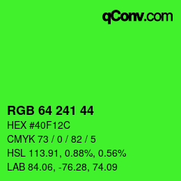 Code couleur: RGB 64 241 44 | qconv.com