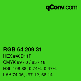 Código de color: RGB 64 209 31 | qconv.com