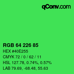 Código de color: RGB 64 226 85 | qconv.com