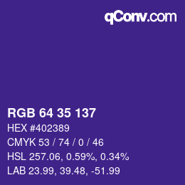 Código de color: RGB 64 35 137 | qconv.com