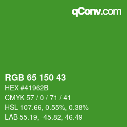 Color code: RGB 65 150 43 | qconv.com