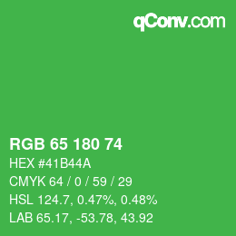 Código de color: RGB 65 180 74 | qconv.com