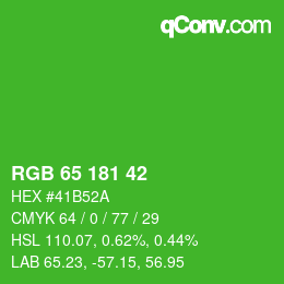 Código de color: RGB 65 181 42 | qconv.com