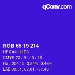 Color code: RGB 65 19 214 | qconv.com