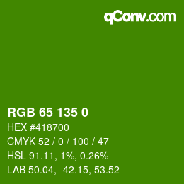 カラーコード: RGB 65 135 0 | qconv.com