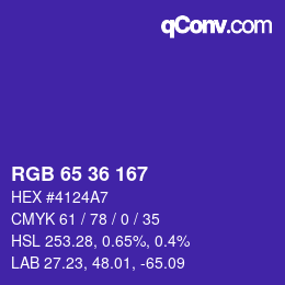 Color code: RGB 65 36 167 | qconv.com