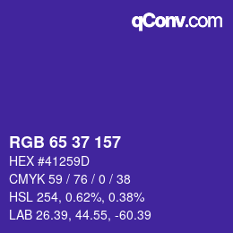 Código de color: RGB 65 37 157 | qconv.com