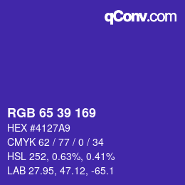 Farbcode: RGB 65 39 169 | qconv.com