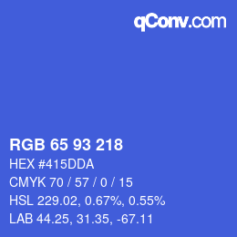 Código de color: RGB 65 93 218 | qconv.com