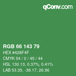 Código de color: RGB 66 143 79 | qconv.com